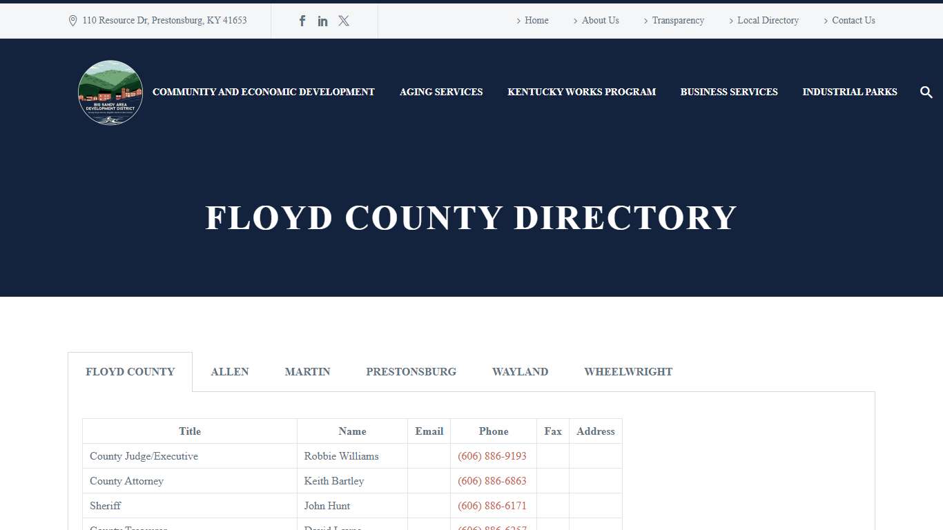 Floyd COUNTY DIRECTORY - BigSandy.org